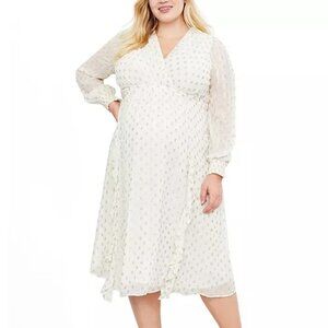 NEW! | Jessica Simpson | Clip-Dot Flounce Maternity Dress | Medium